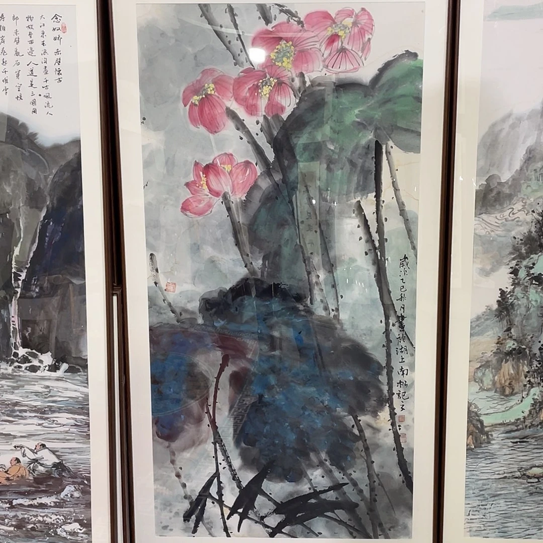 国画手绘画作品带框80/160