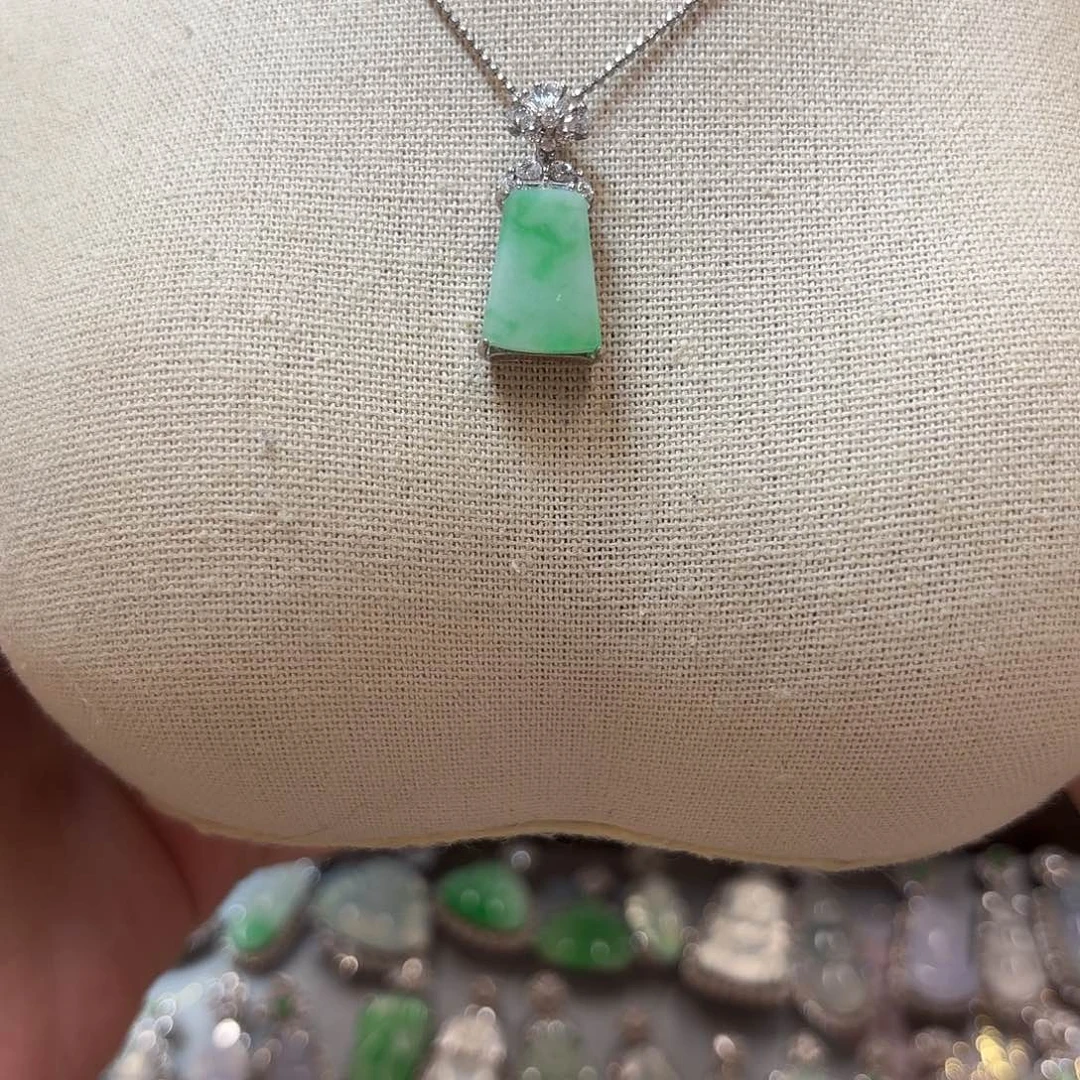 翡翠银S925镶嵌吊坠(不含链)