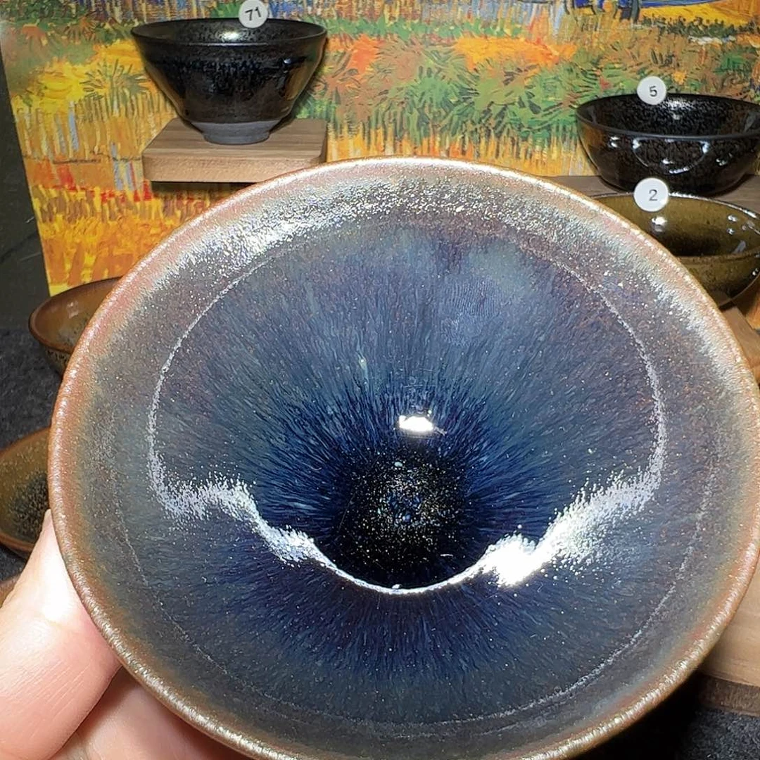 弎***忝茶盏北宋吴师傅平口紫玉青蓝毫