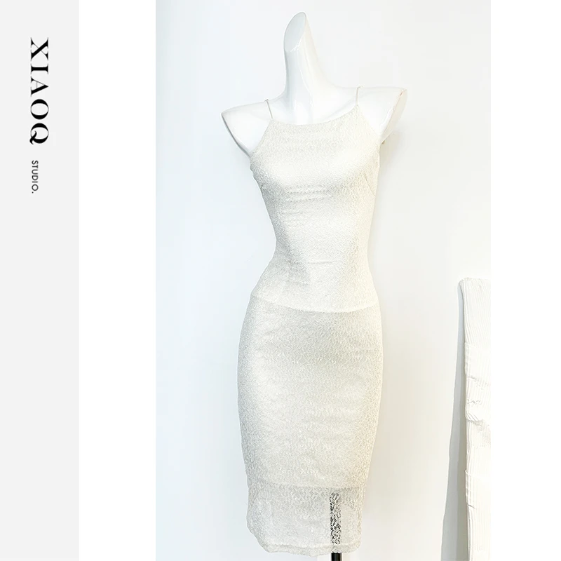 【小Q家】54126气质重工亮片吊带连衣裙