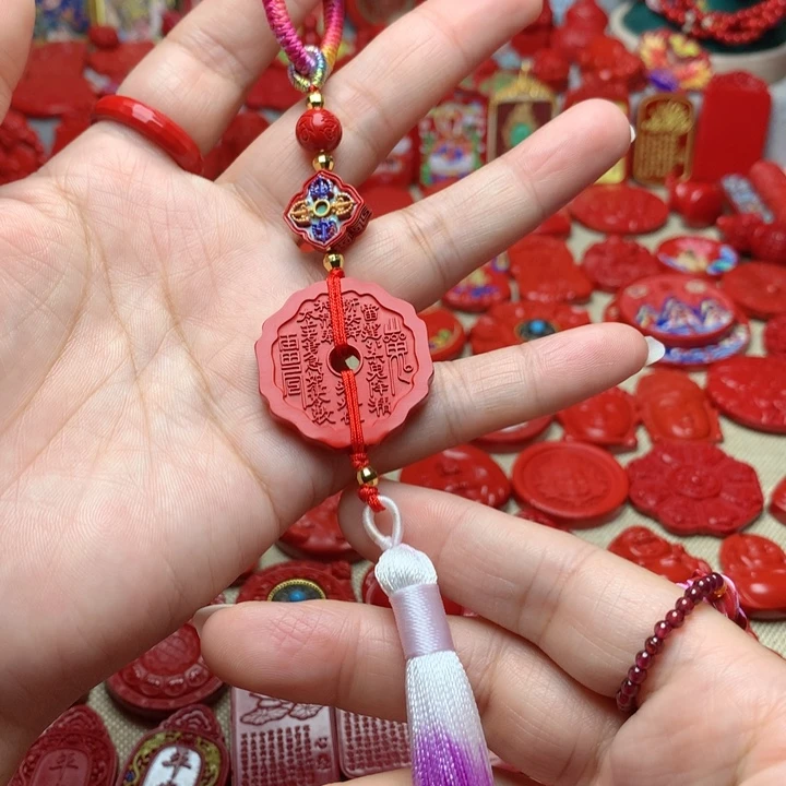 天然辰砂工艺品朱砂包包挂