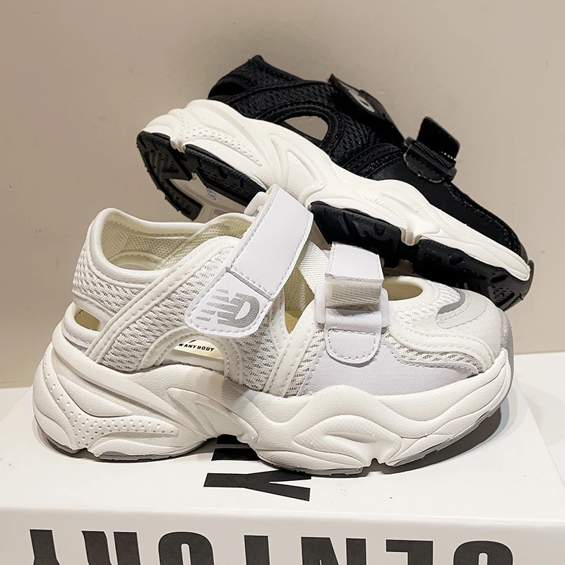 左左家儿童四季跑步鞋韩版新款男女潮童防滑网面透气镂空运动鞋