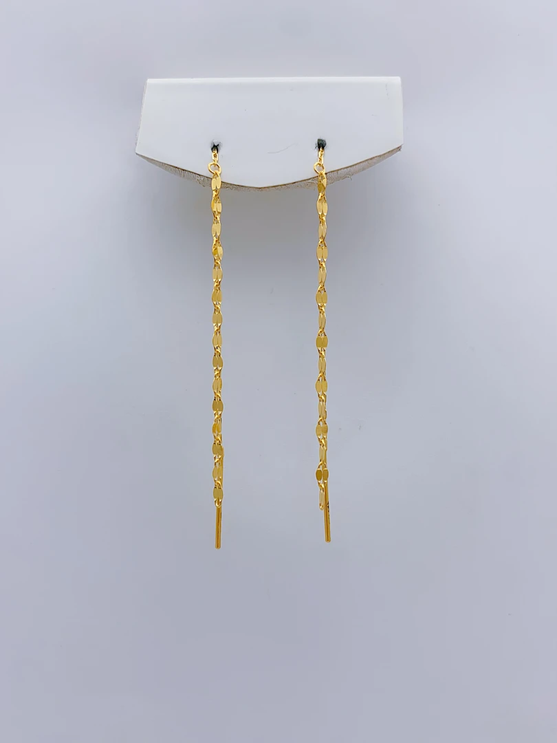 老庙黄金2足金精工5G工艺爆闪鱼唇耳线耳圈899