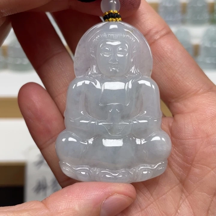 颈饰未镶嵌翡翠天然缅甸翡翠A货观音87号