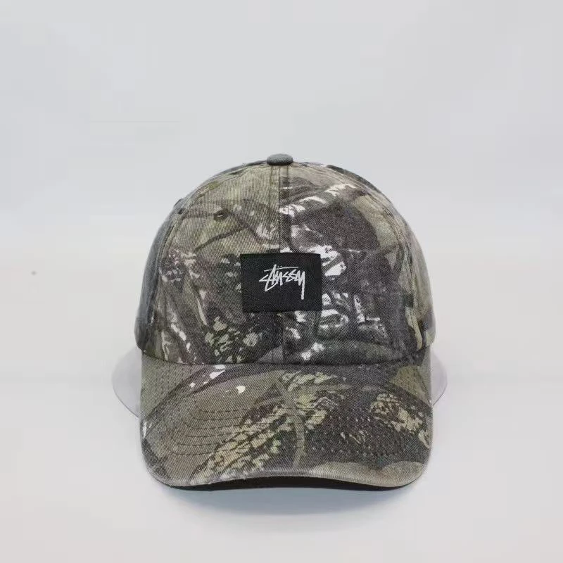 水洗做旧迷彩软顶棒球帽可调节棉透气遮阳帽男女潮鸭舌帽情侣弯沿