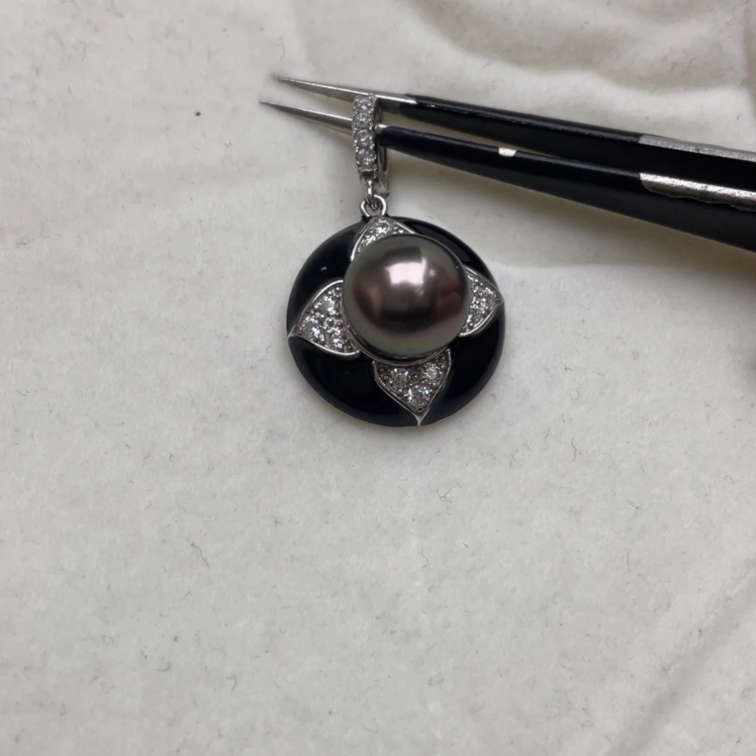 吊坠(不含链)海水珍珠银S925镶嵌