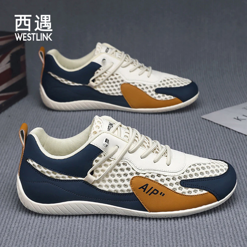 Westlink/西遇拼色百搭时尚休闲运动鞋防滑耐磨平底男鞋韩版鞋子