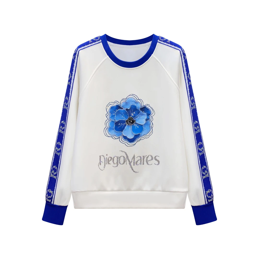 Robert Girme新款时尚烫钻休闲长袖宽松连帽上衣#2350/2351