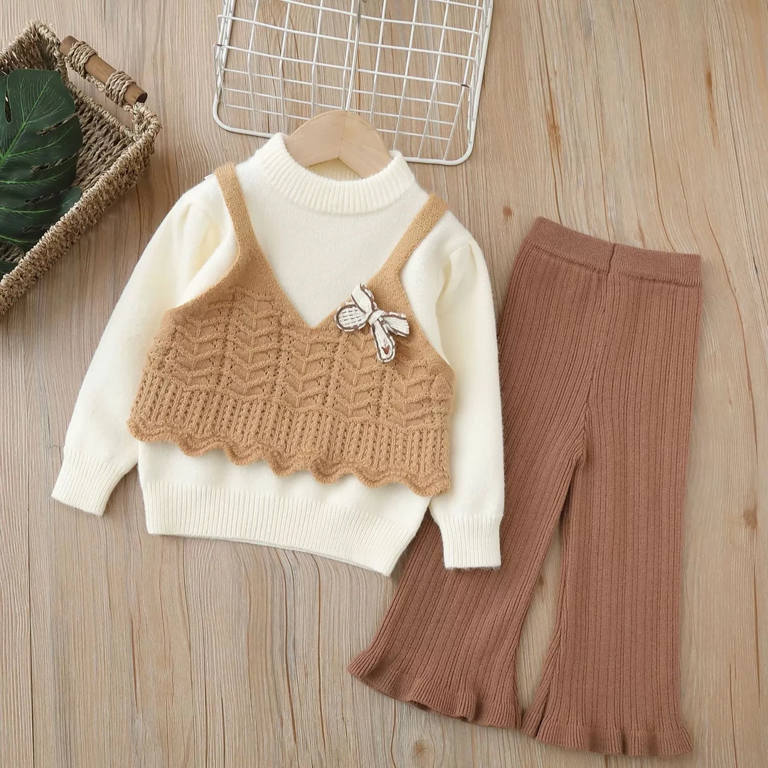 女童裤子洋气女孩长裤韩版新款裤子针织宝宝底裤春秋儿童弹力裤