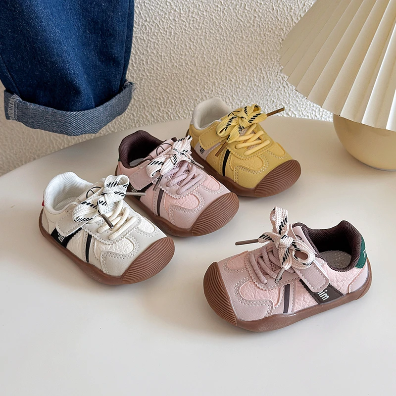 ABC 女宝宝鞋软底婴儿学步鞋2025年春秋新款1一2岁幼童时尚阿甘鞋