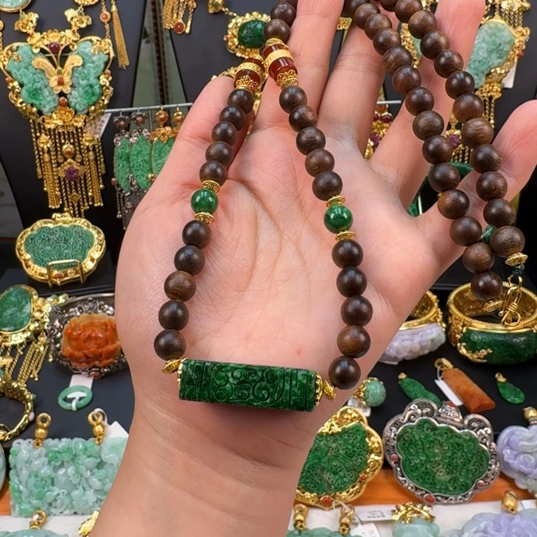 翡翠未镶嵌颈饰毛衣链炸价