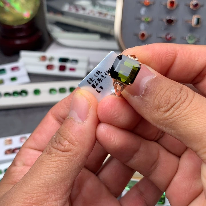 18K金镶嵌戒指碧玺碧玺