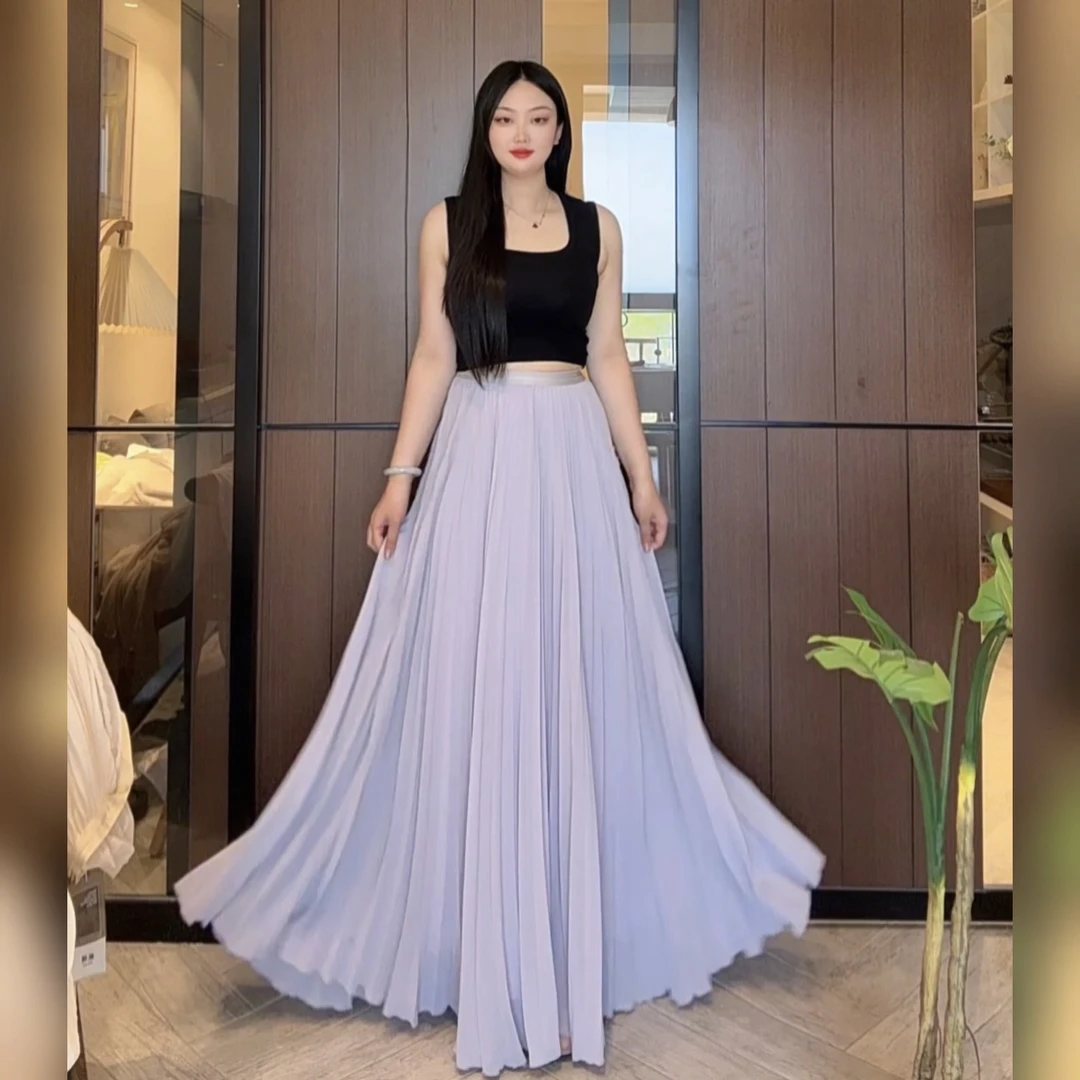 【超大摆风琴百褶裙】不规则大裙摆百搭春夏显瘦气质半身裙裙子