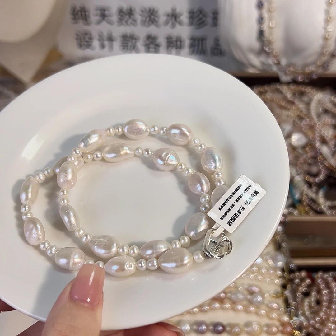 脑***空时尚设计款淡水珍珠淡水珍珠银S925镶嵌