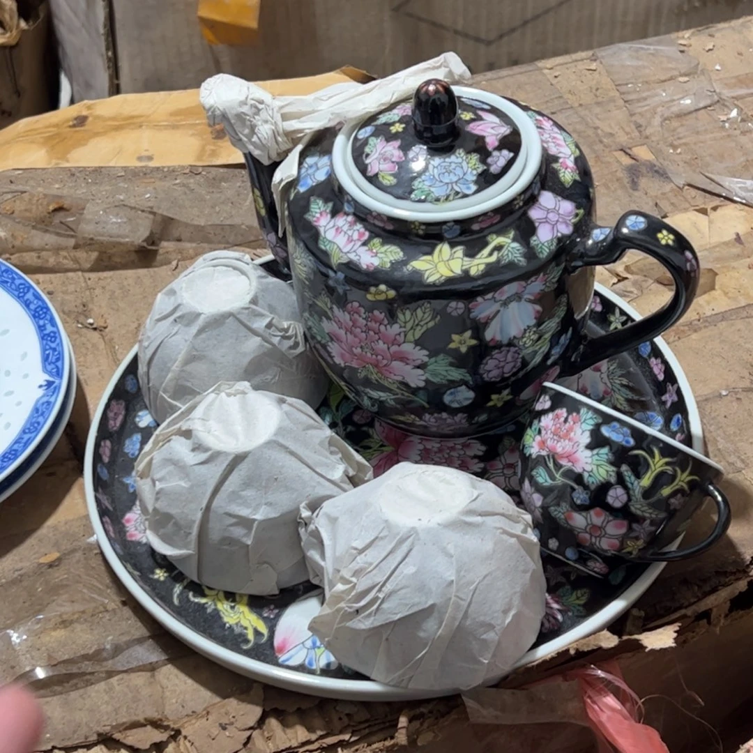 摆件陶6头手绘茶具