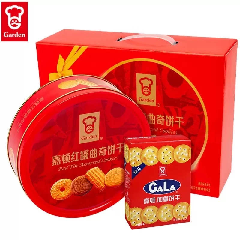 嘉顿饼干780g红罐曲奇饼干赠送180g加拿礼盒咸味加拿铁罐装手信
