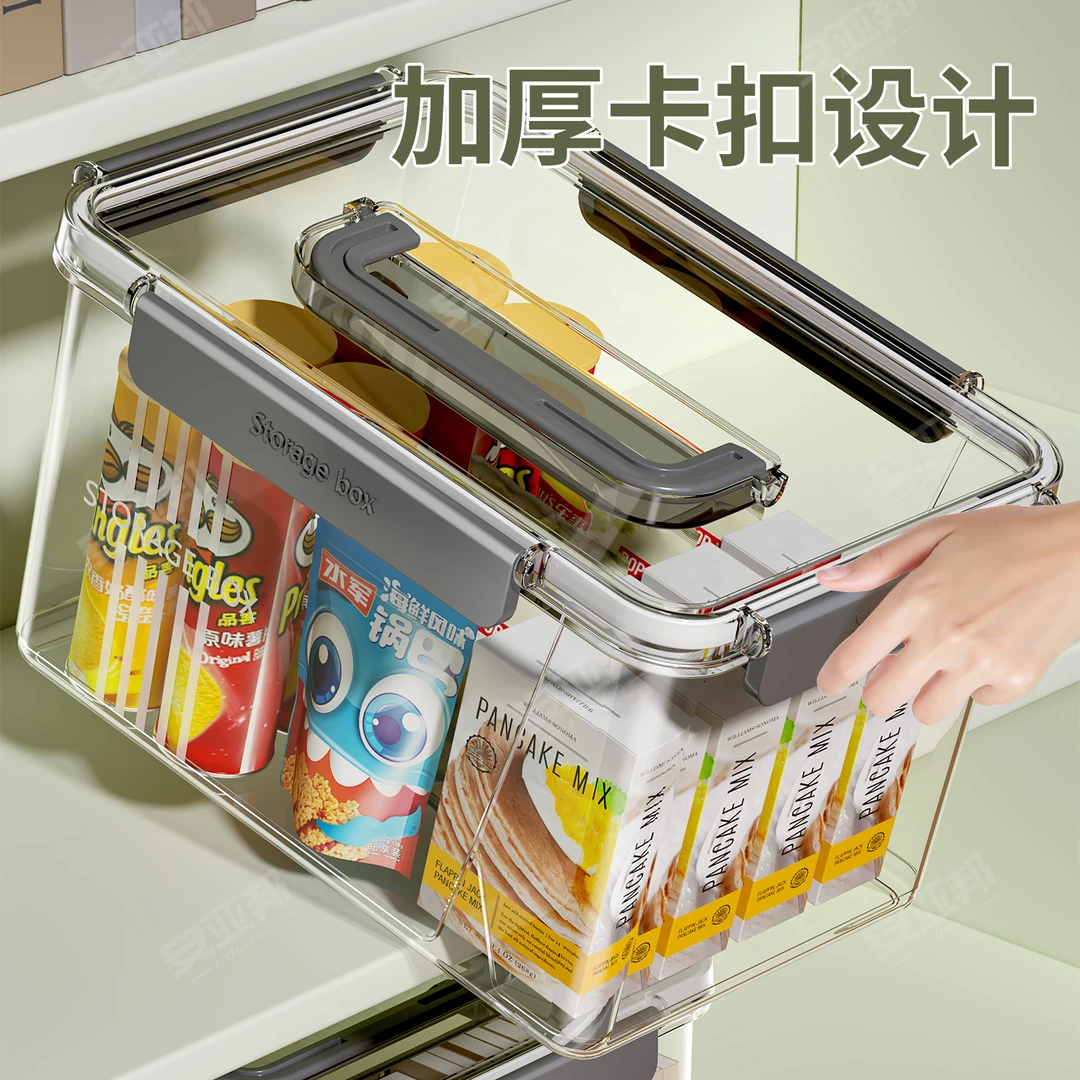 安亚邦透明收纳箱家用大容量药箱学生书籍课本桌面收纳盒整理箱子