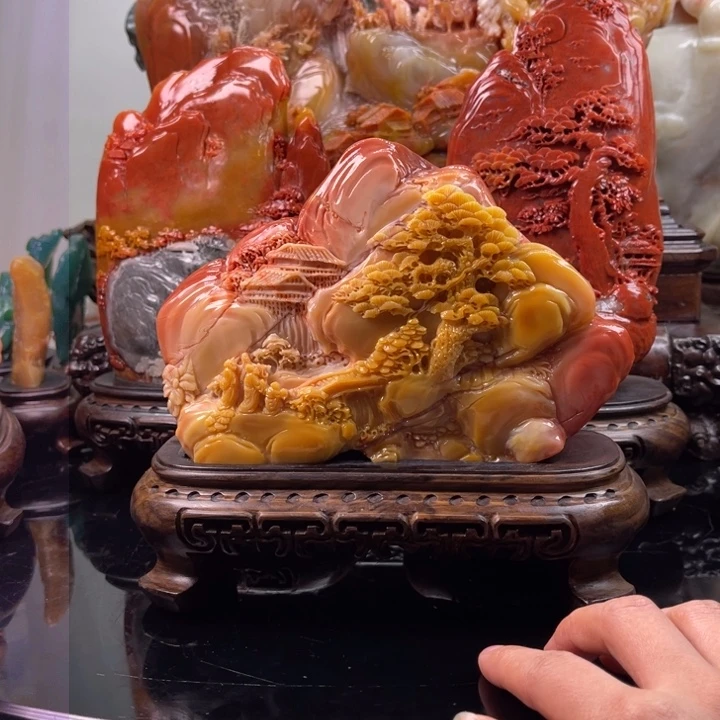 寿山石香山雅聚摆件