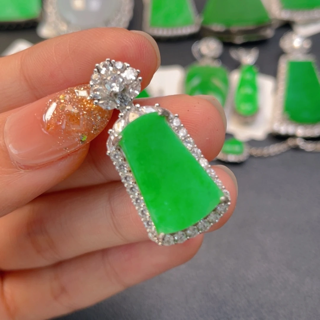 翡翠银S925镶嵌颈饰