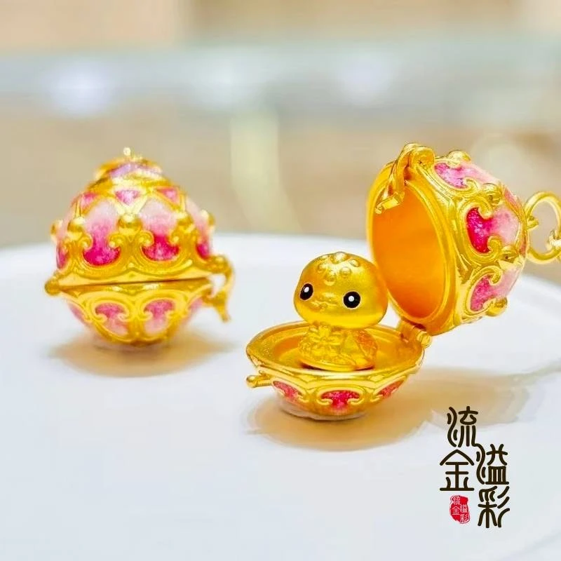 铜合金项链 转动萌吉香囊小蛇吊坠可转动项链萌吉小众可爱送女友