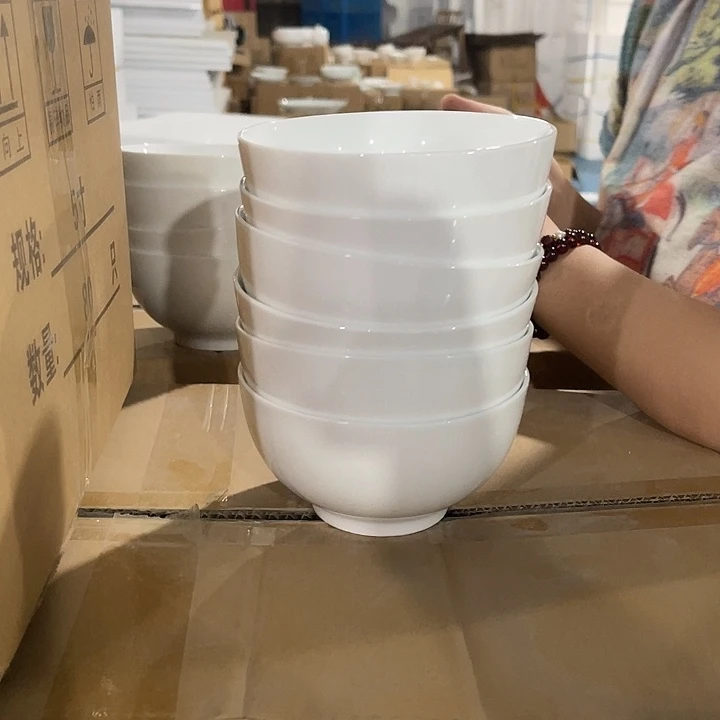 瓷片高白泥五英寸罗汉米饭碗六个，包邮