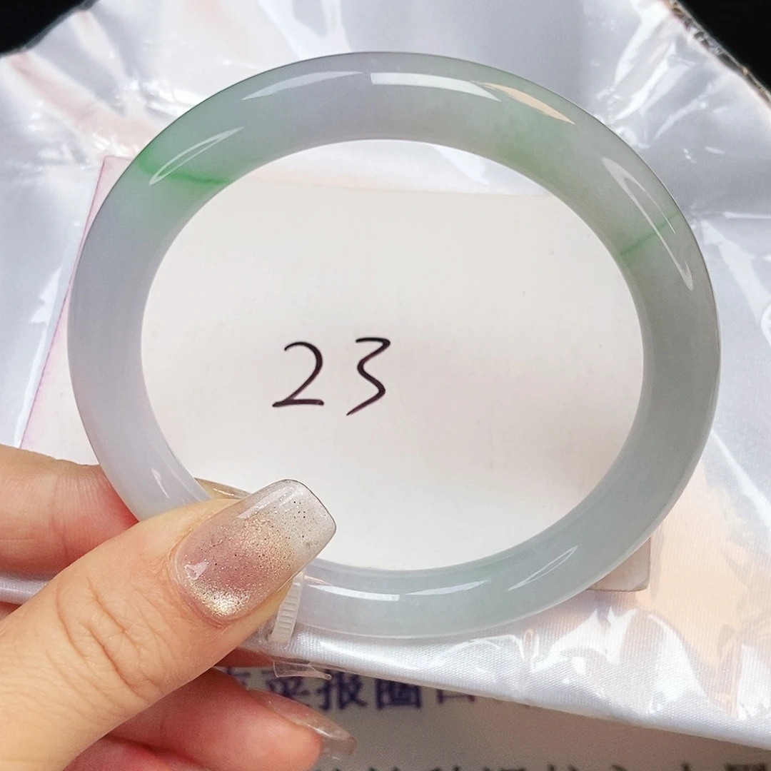 翡翠手镯未镶嵌60➕春彩圆条