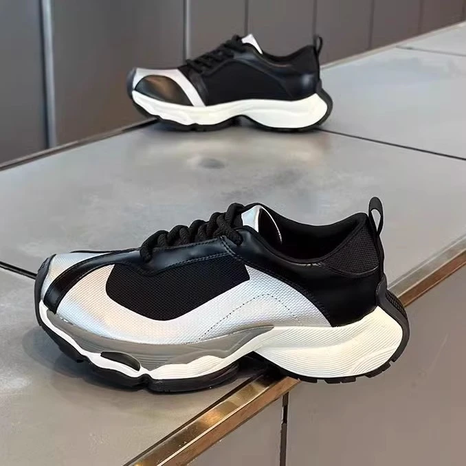 欧洲站时尚老爹鞋夏季新款透气网鞋黑色爆款百搭厚底运动鞋男潮鞋