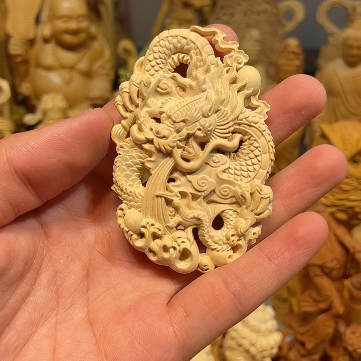 黄杨木小瑕疵龙牌