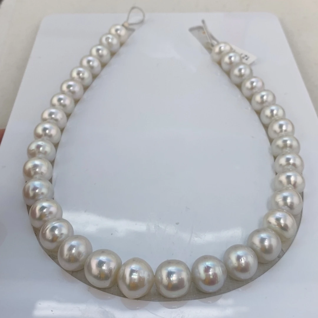 未镶嵌裸珠海水珍珠澳白满串12-13.9