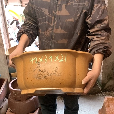 紫砂花盆手工艺品