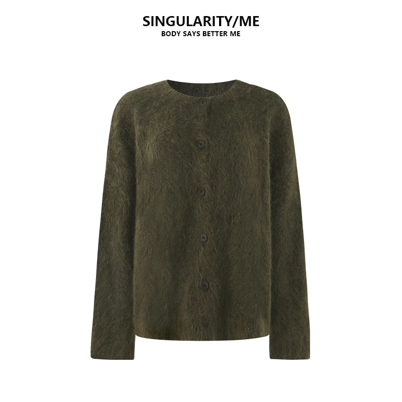 Singularity Me 10A 25-275 复古色系马海毛绒感秋冬针织开衫毛衣