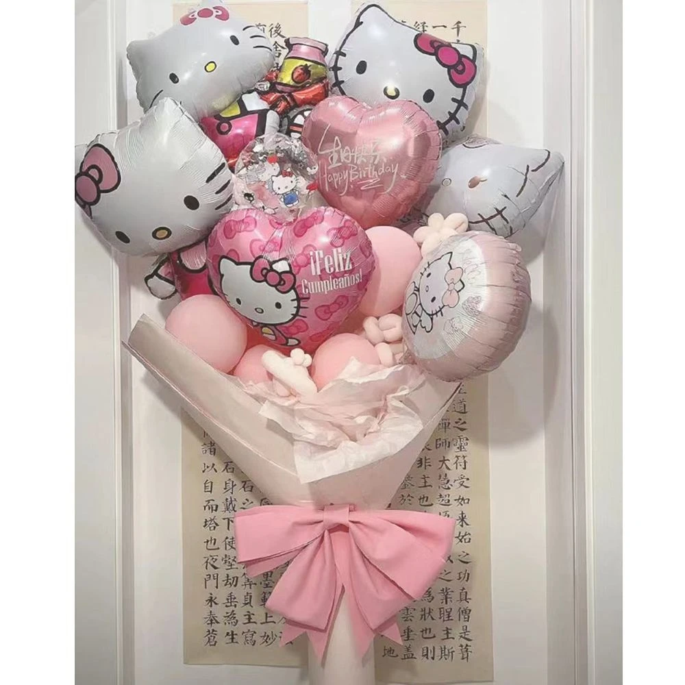 KT猫气球花束超大diy材料包生日礼物网红创意七夕情人节