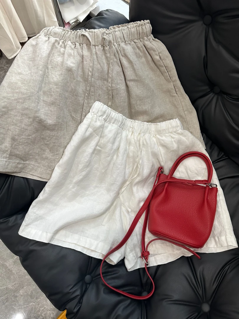 【木木MUMU】裤长39 夏季薄款棉麻短裤 My041