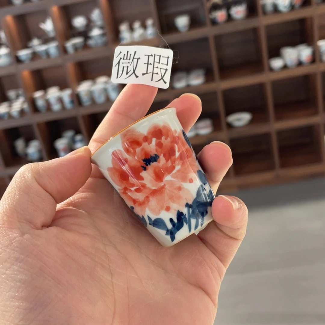 釉下手绘茶具微瑕