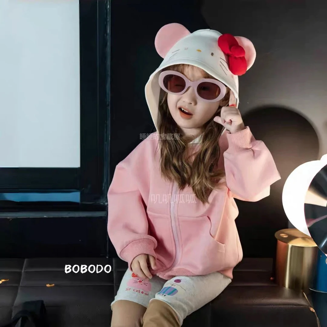 冬季连帽春季普通外套时尚洋气宝宝中大童开衫休闲加绒秋款