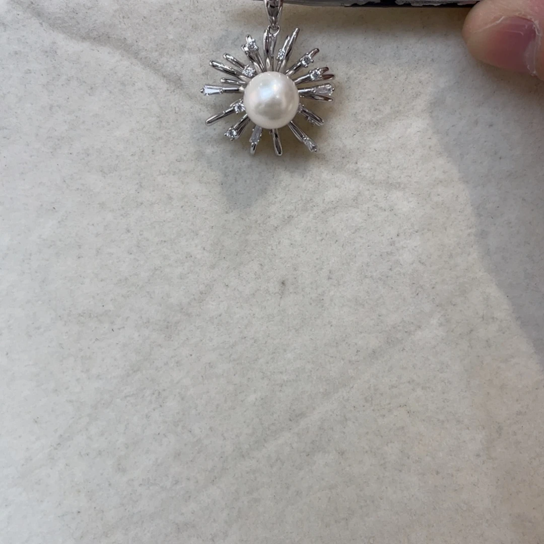 海水珍珠吊坠(不含链)银S925镶嵌