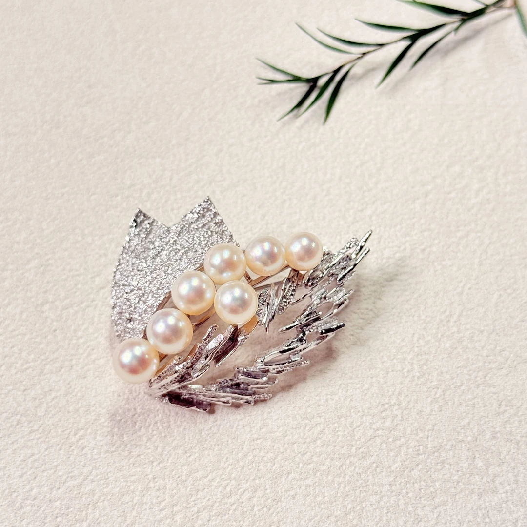 【六六中古】孤品天然海水珍珠胸针吊坠两用ty2086珠子6-6.5