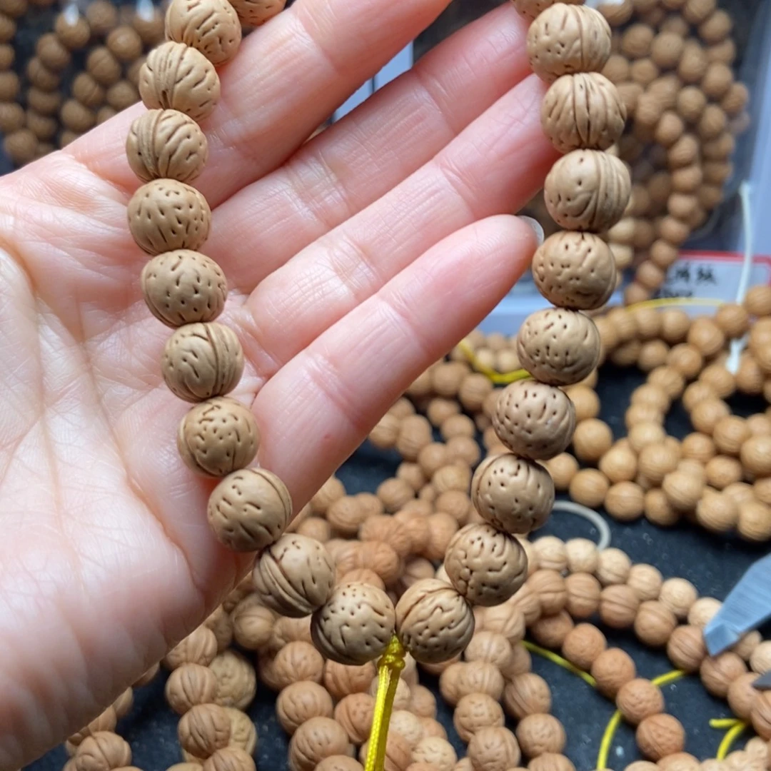 桃核手串野生小黄桃11尺寸原皮原色全品无修