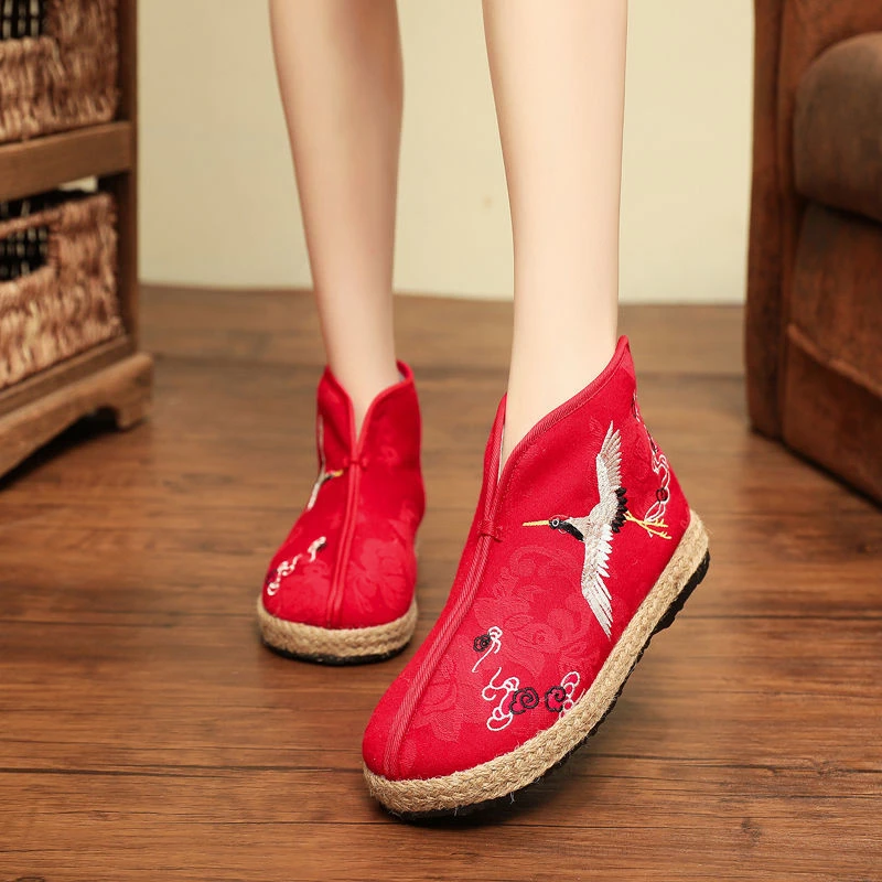 孤品1699-03民族风古风短筒靴子平底女鞋