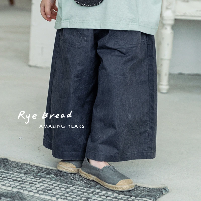 ryebread/黑面包童装 韩系男小童宽松直筒休闲长裤 G5春