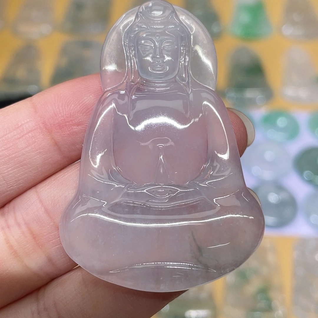 翡翠未镶嵌颈饰一刀切素衣