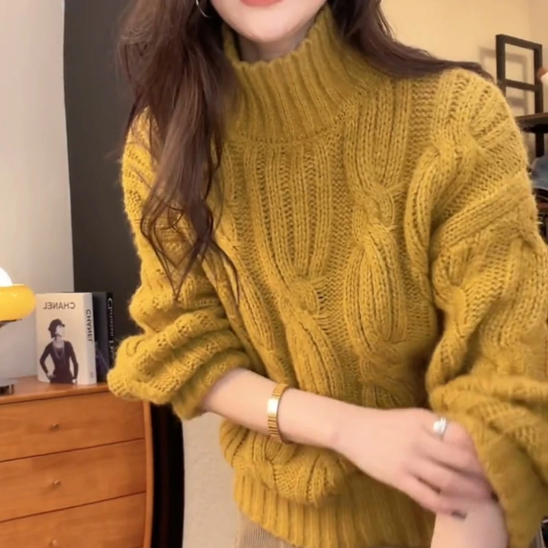 2025新款设计感韩版百搭高级慵懒风长袖针织上衣LK2501055-1