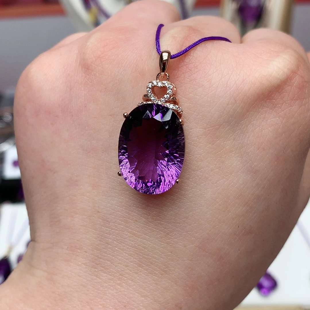 紫晶吊坠(赠链)银S925镶嵌千*月