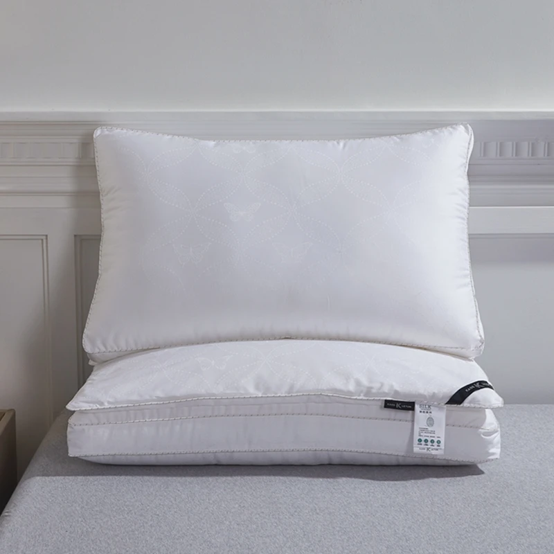 【娟子家纺】高端五星酒店全棉提花蚕丝复合枕芯超柔双层支撑 KS