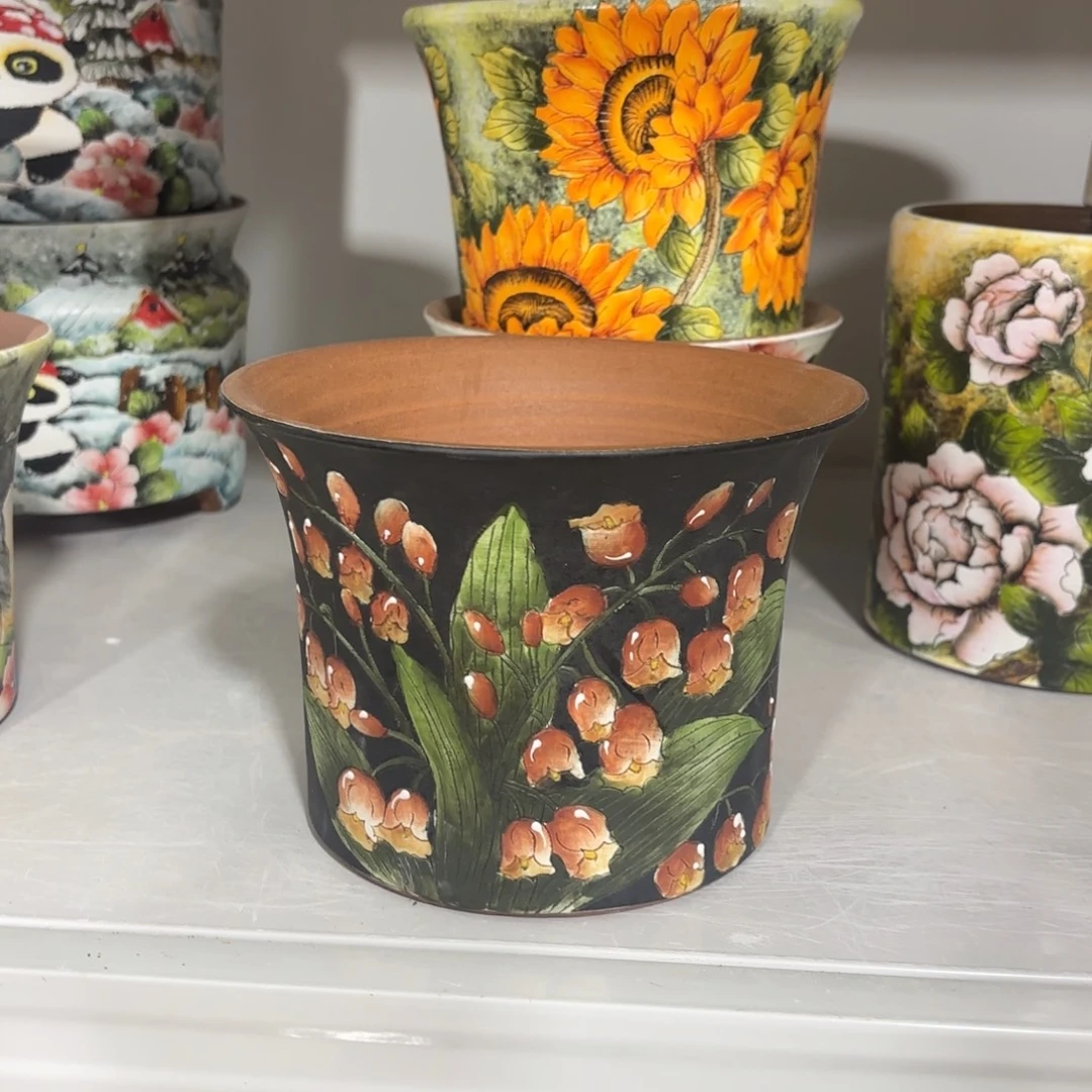 景德镇手绘花盆陶瓷15/11