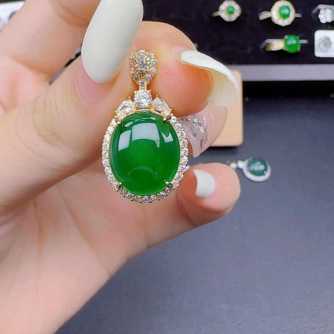 翡翠银S925镶嵌颈饰11111