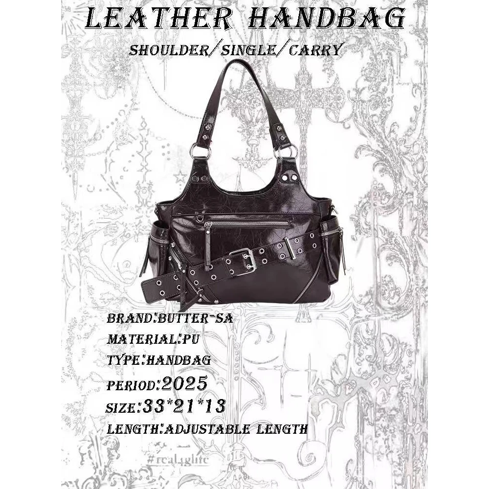 y2k【小众设计款】机车风单肩斜包手提包时尚百搭1643