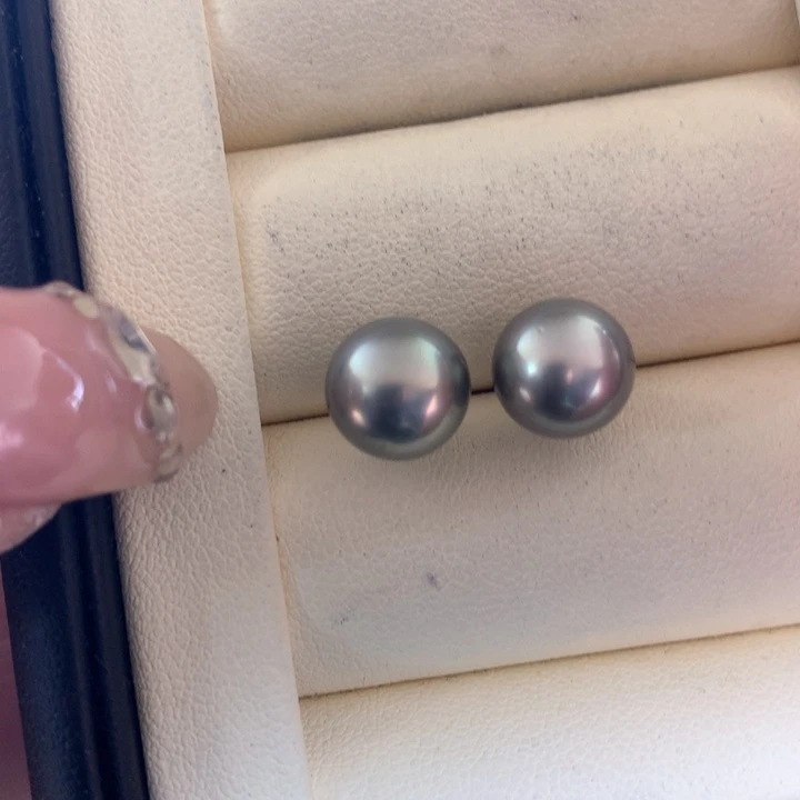 银S925镶嵌耳饰海水珍珠