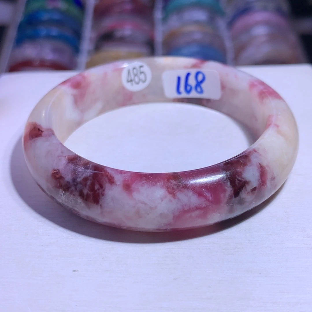 水晶银S925镶嵌手镯香芋奶盖58.6圈485