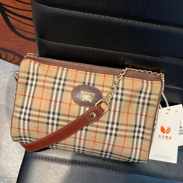 95新 BURBERRY/博柏利 XM/经典战马格纹刺绣洗漱包/T3LX08419067